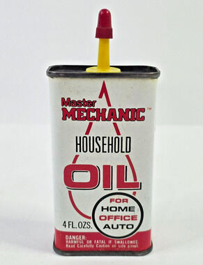 Vintage True Value Master Mechanic Tin Advertising Oil Can